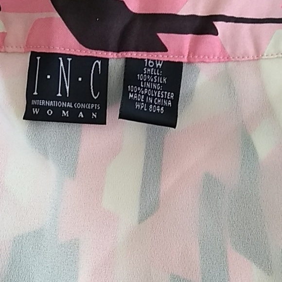 Inc International Concept silk skirt Abstract Geometric Print Career Office Sz16 - Picture 4 of 4